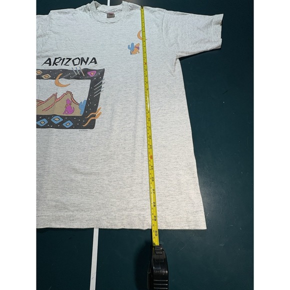 Vtg 90s Arizona Wolf Abstract Art T Shirt Large Wrap Around Single Stitch 80s - Picture 12 of 13